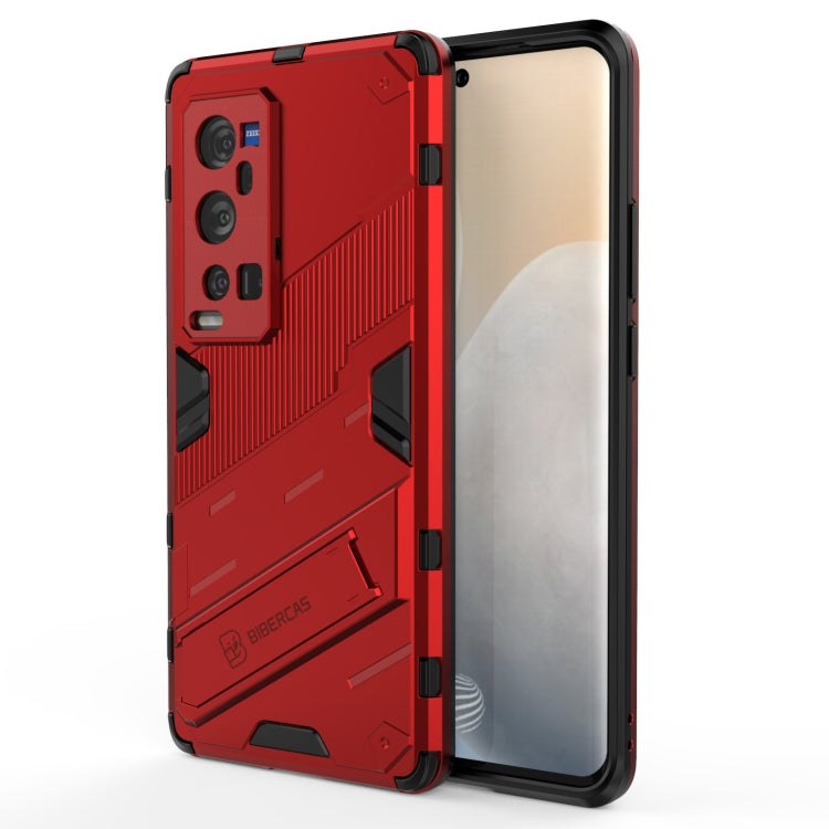 Punk Armor 2 in 1 PC + TPU Shockproof Case with Invisible Holder, For vivo X60 Pro Plus 5G