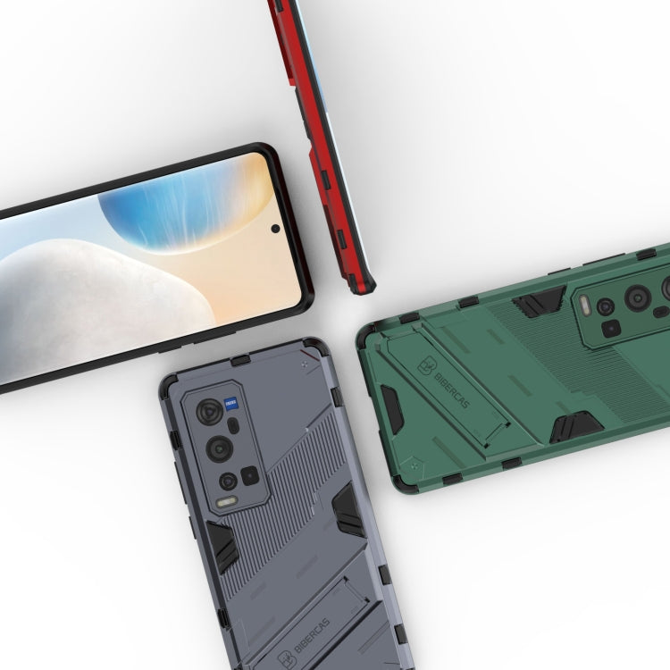 Punk Armor 2 in 1 PC + TPU Shockproof Case with Invisible Holder, For vivo X60 Pro Plus 5G