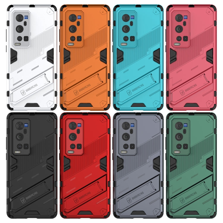Punk Armor 2 in 1 PC + TPU Shockproof Case with Invisible Holder, For vivo X60 Pro Plus 5G