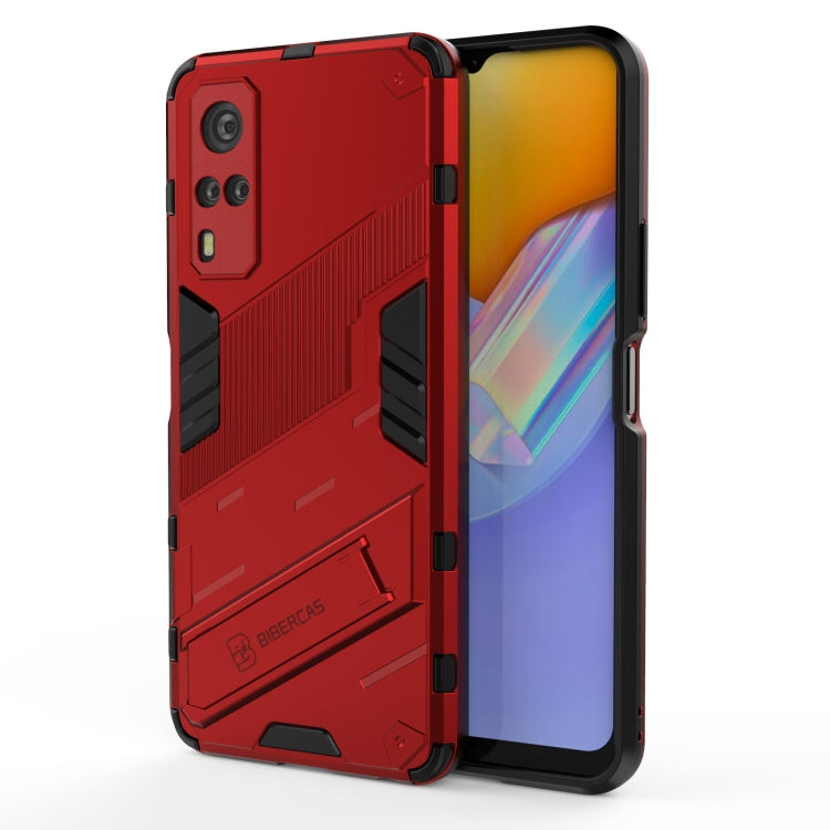 Punk Armor 2 in 1 PC + TPU Shockproof Case with Invisible Holder, For vivo Y51(2020 Indian Version)