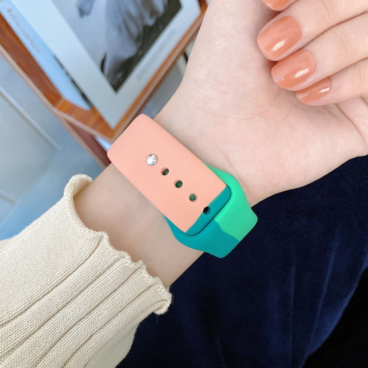 Silicone Color Matching Replacement Watchbands For Apple Watch Series 6 & SE & 5 & 4 44mm / 3 & 2 & 1 42mm, For Apple Watch 44mm/42mm(Black+Red+White), For Apple Watch 44mm/42mm(Light Blue+Dark Blue+Yellow)����������������������������������������������...