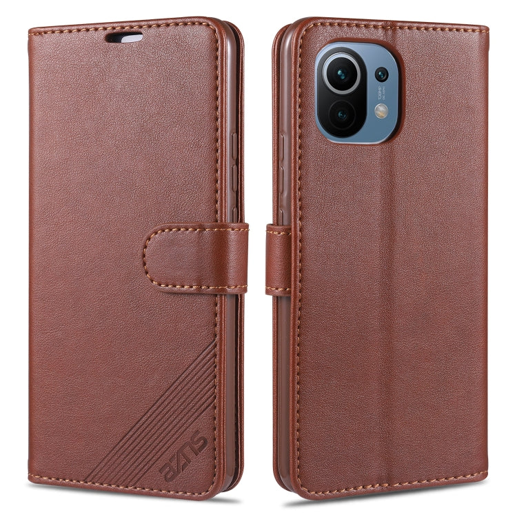 AZNS Magnetic Calf Texture Horizontal Flip Leather Case with Card Slots & Holder & Wallet, For OPPO Reno5 4G, For Xiaomi Mi 11