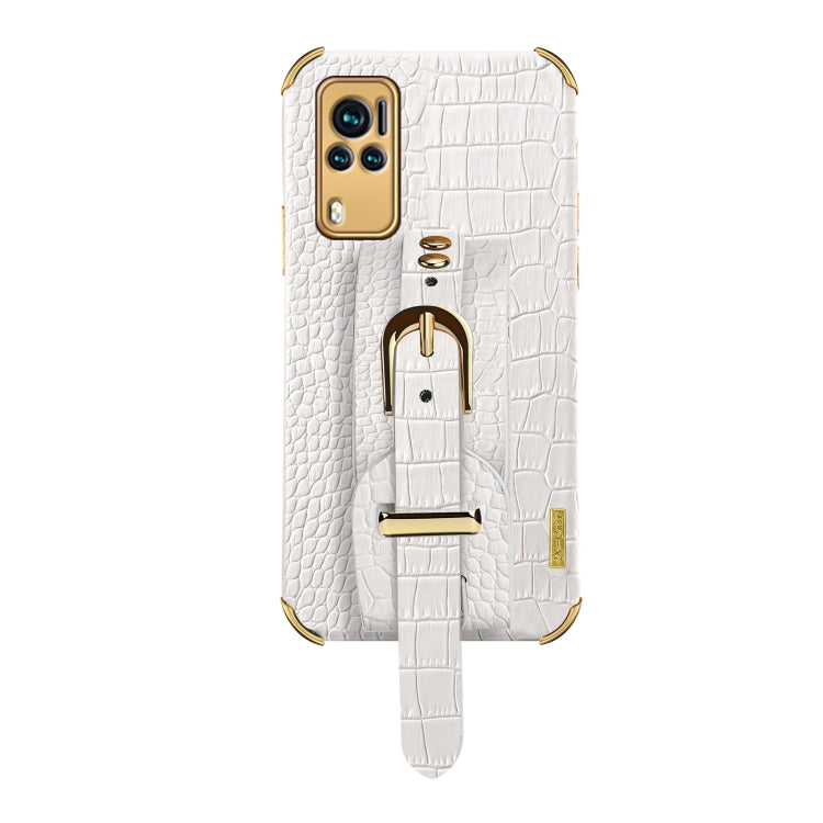 Electroplated TPU Crocodile Pattern Leather Case with Wrist Strap, For vivo X60, For vivo X60 Pro, For vivo Y52s 5G