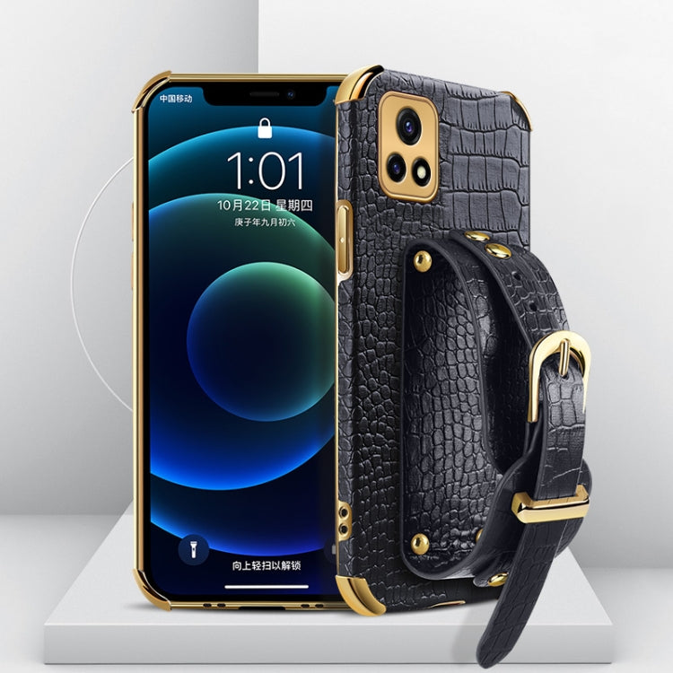 Electroplated TPU Crocodile Pattern Leather Case with Wrist Strap, For vivo X60, For vivo X60 Pro, For vivo Y52s 5G