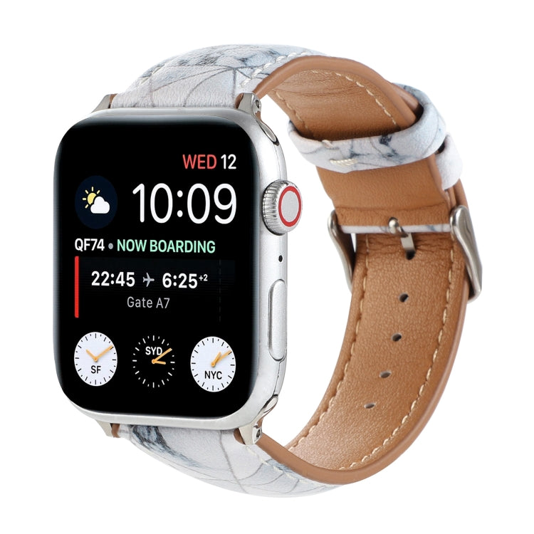 Marble Ethnic Style Printed Leather Watchband For Apple Watch Series 6 &amp; SE &amp;, 5 &amp; 4 44mm / 3 &amp; 2 &amp; 1 42mm, 5 &amp; 4 40mm / 3 &amp; 2 &amp; 1 38mm