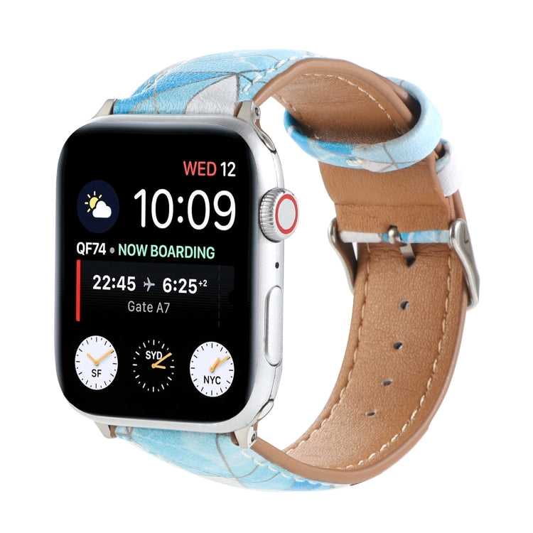 Marble Ethnic Style Printed Leather Watchband For Apple Watch Series 6 &amp; SE &amp;, 5 &amp; 4 44mm / 3 &amp; 2 &amp; 1 42mm, 5 &amp; 4 40mm / 3 &amp; 2 &amp; 1 38mm