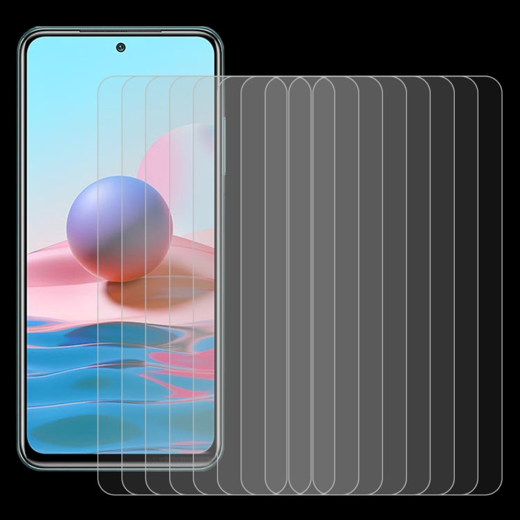 10 PCS 2.5D Non-Full Screen Tempered Glass Film, For Xiaomi Redmi Note 10 / Note 11 5G International Version / Note 10 Overseas Version 6.43 (10 PCS), For OPPO F19 Pro (10 PCS), For OPPO Reno5 Lite (10 PCS)