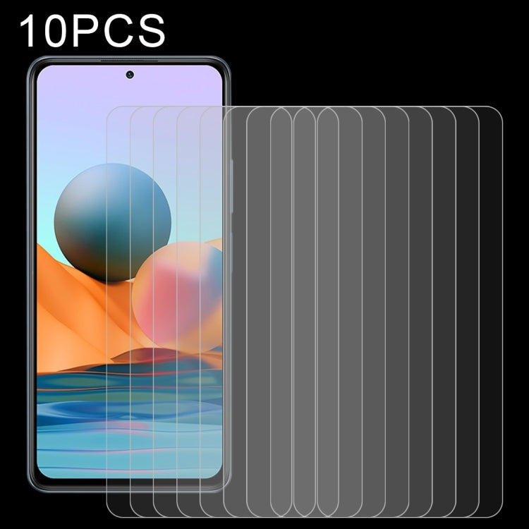 10 PCS 2.5D Non-Full Screen Tempered Glass Film, For Xiaomi Redmi Note 10 / Note 11 5G International Version / Note 10 Overseas Version 6.43 (10 PCS), For OPPO F19 Pro (10 PCS), For OPPO Reno5 Lite (10 PCS)