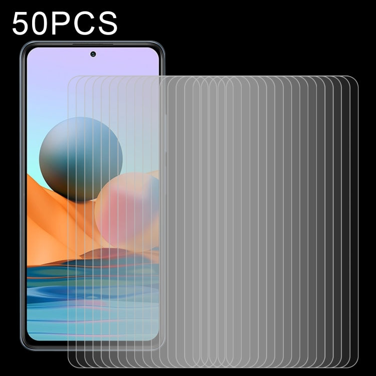 50 PCS 2.5D Non-Full Screen Tempered Glass Film, For OPPO F19 Pro (50 PCS), For Xiaomi Redmi Note 10 / Note 11 5G International Version / Note 10 Overseas Version 6.43 (50 PCS), For OPPO Reno5 Lite (50 PCS)