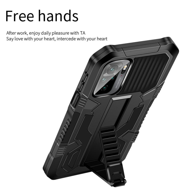 Vanguard Warrior All Inclusive Double-color Shockproof TPU + PC Protective Case with Holder, For Xiaomi Poco F3