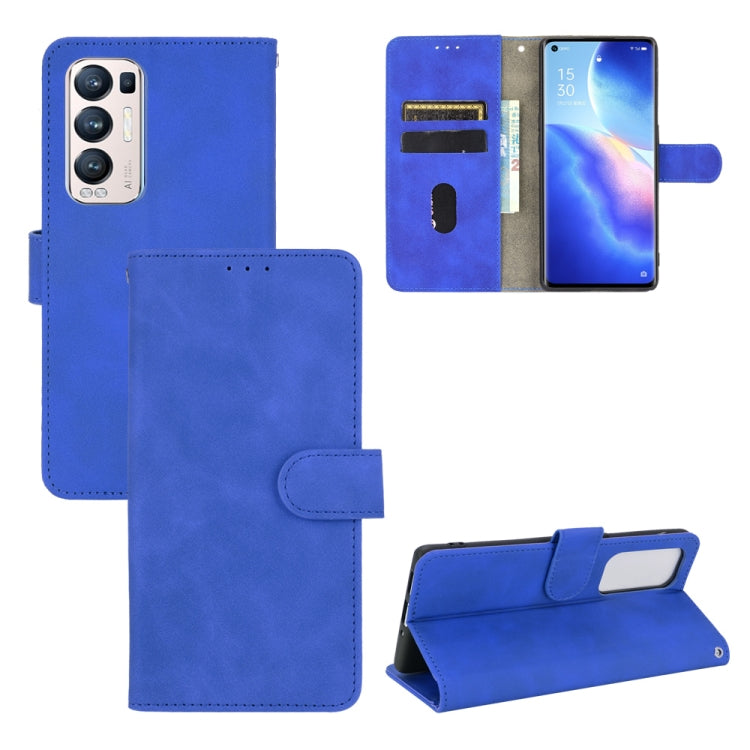 Solid Color Skin Feel Magnetic Buckle Horizontal Flip Calf Texture PU Leather Case with Holder & Card Slots & Wallet, For OPPO A55 5G, For OPPO Reno5 Pro+, For OPPO Find X3 Neo