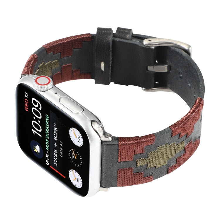 Woven Contrast Leather Strap, For Apple Watch Ultra 49mm / Series 8&amp;7 45mm / SE 2&amp;6&amp;SE&amp;5&amp;4 44mm / 3&amp;2&amp;1 42mm, For Apple Watch Series 8&amp;7 41mm / SE 2&amp;6&amp;SE&amp;5&amp;4 40mm / 3&amp;2&amp;1 38mm