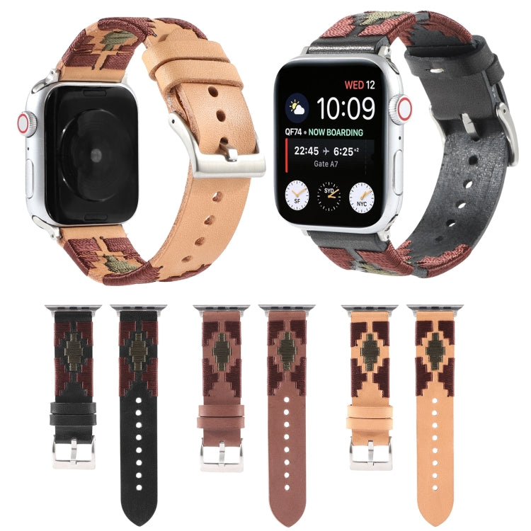 Woven Contrast Leather Strap, For Apple Watch Ultra 49mm / Series 8&amp;7 45mm / SE 2&amp;6&amp;SE&amp;5&amp;4 44mm / 3&amp;2&amp;1 42mm, For Apple Watch Series 8&amp;7 41mm / SE 2&amp;6&amp;SE&amp;5&amp;4 40mm / 3&amp;2&amp;1 38mm