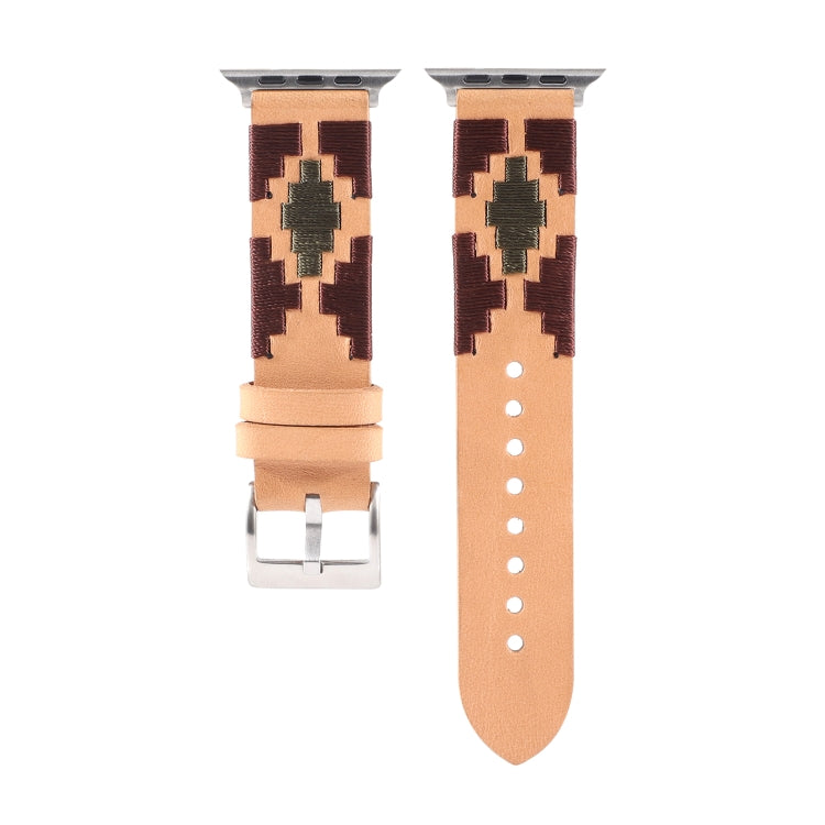 Woven Contrast Leather Strap, For Apple Watch Ultra 49mm / Series 8&amp;7 45mm / SE 2&amp;6&amp;SE&amp;5&amp;4 44mm / 3&amp;2&amp;1 42mm, For Apple Watch Series 8&amp;7 41mm / SE 2&amp;6&amp;SE&amp;5&amp;4 40mm / 3&amp;2&amp;1 38mm