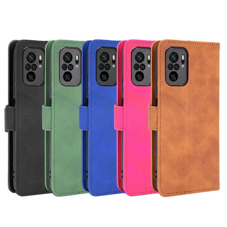 Solid Color Skin Feel Magnetic Buckle Horizontal Flip Calf Texture PU Leather Case with Holder & Card Slots & Wallet, For Xiaomi Redmi Note 10S