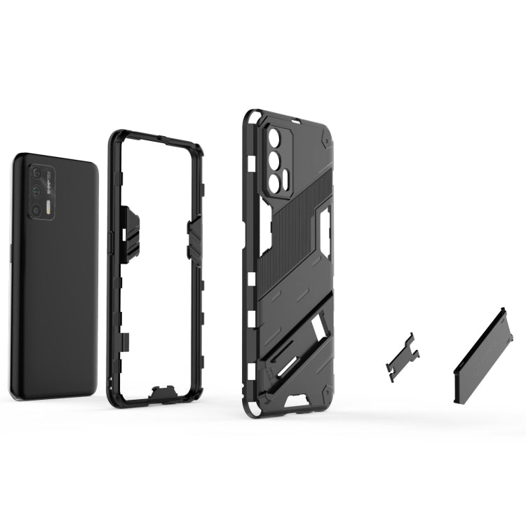 Punk Armor 2 in 1 PC + TPU Shockproof Case with Invisible Holder, For OPPO Realme GT 5G, For Xiaomi Redmi Note 10