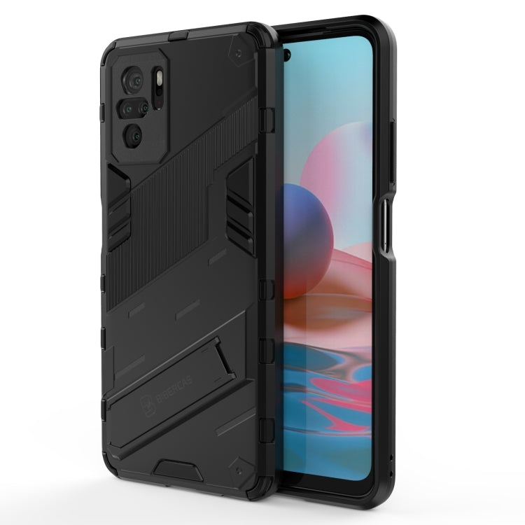 Punk Armor 2 in 1 PC + TPU Shockproof Case with Invisible Holder, For OPPO Realme GT 5G, For Xiaomi Redmi Note 10