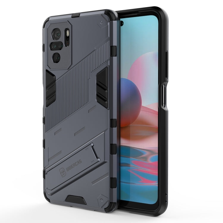 Punk Armor 2 in 1 PC + TPU Shockproof Case with Invisible Holder, For OPPO Realme GT 5G, For Xiaomi Redmi Note 10