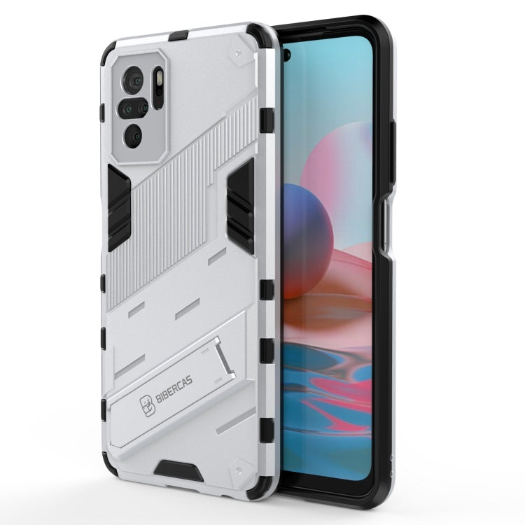 Punk Armor 2 in 1 PC + TPU Shockproof Case with Invisible Holder, For OPPO Realme GT 5G, For Xiaomi Redmi Note 10