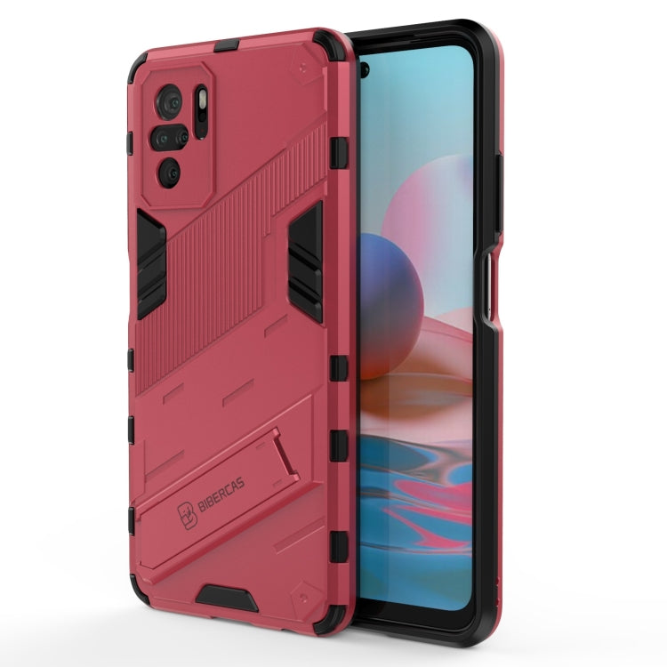 Punk Armor 2 in 1 PC + TPU Shockproof Case with Invisible Holder, For OPPO Realme GT 5G, For Xiaomi Redmi Note 10