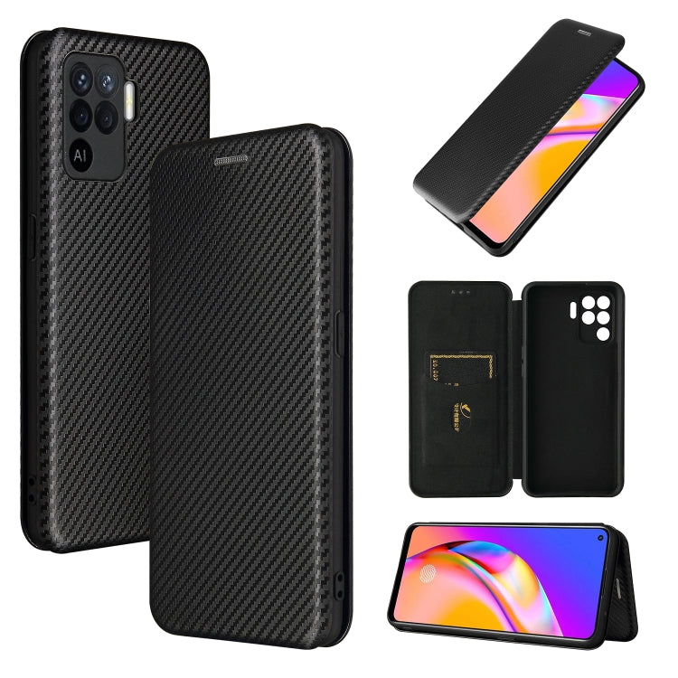 Carbon Fiber Texture Magnetic Horizontal Flip TPU + PC + PU Leather Case with Card Slot