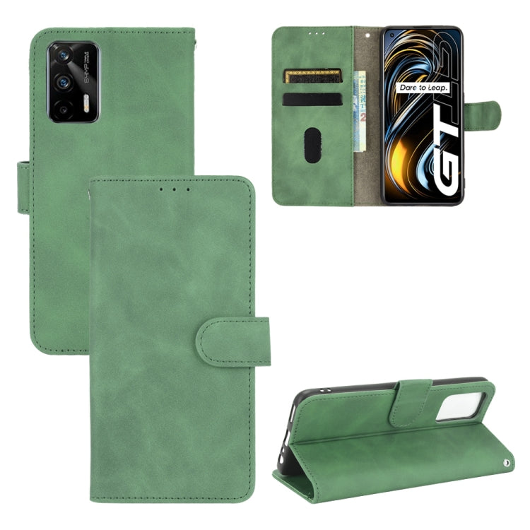 Solid Color Skin Feel Magnetic Buckle Horizontal Flip PU Leather Case with Holder & Card Slots & Wallet, For OPPO Realme GT 5G