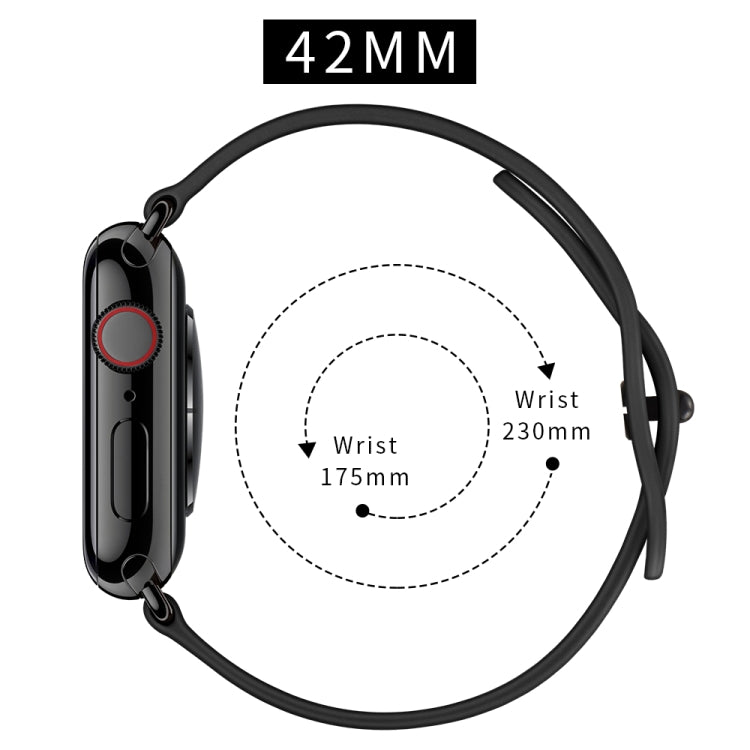 Double Hole Leather Watchband For Apple Watch Series 6 &amp; SE &amp;, 5 &amp; 4 44mm / 3 &amp; 2 &amp; 1 42mm, 5 &amp; 4 40mm / 3 &amp; 2 &amp; 1 38mm