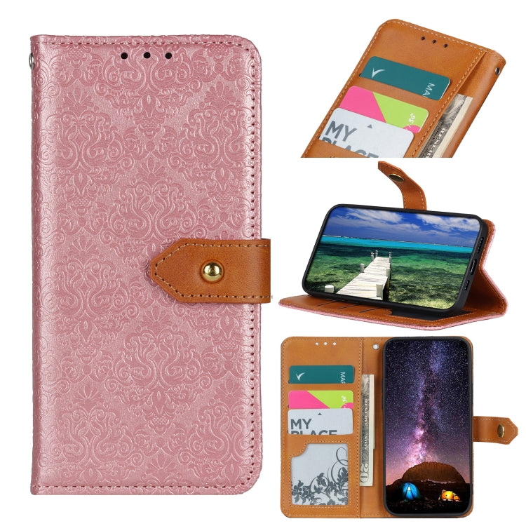 European Floral Embossed Copper Buckle Horizontal Flip PU Leather Case with Holder & Card Slots & Wallet & Photo Frame, For OPPO Realme C21, For Xiaomi Poco M3 Pro 4G / Poco M3 Pro 5G / Redmi Note 10 5G