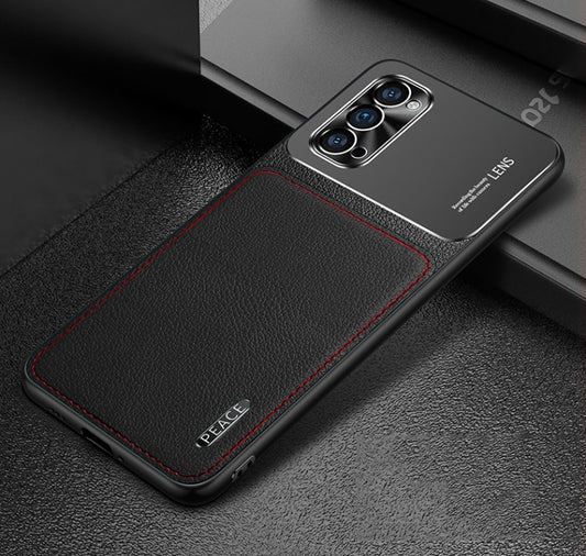 Frosted Metal + Leather Texture Protective Case, For OPPO Reno4 Pro, For vivo X50, For vivo S7, For vivo iQOO 5 5G, For iPhone 11