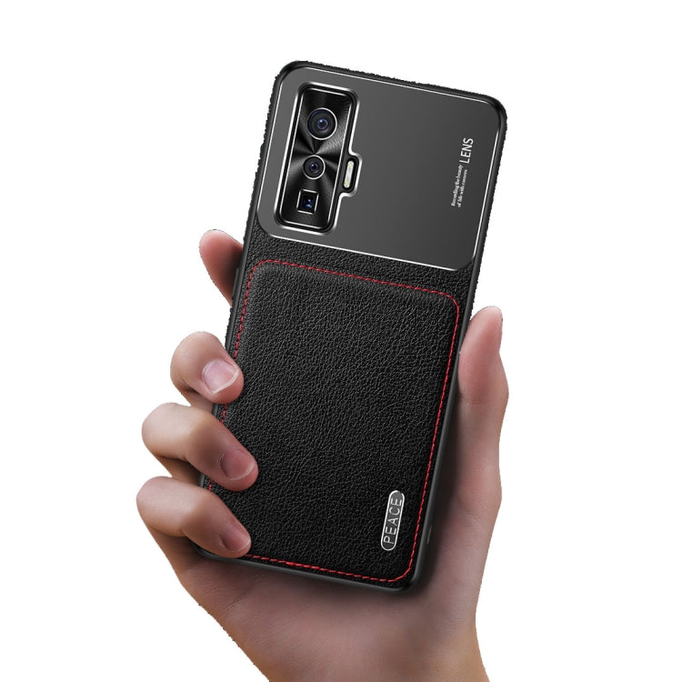 Frosted Metal + Leather Texture Protective Case, For vivo iQOO 5 5G, For iPhone 11