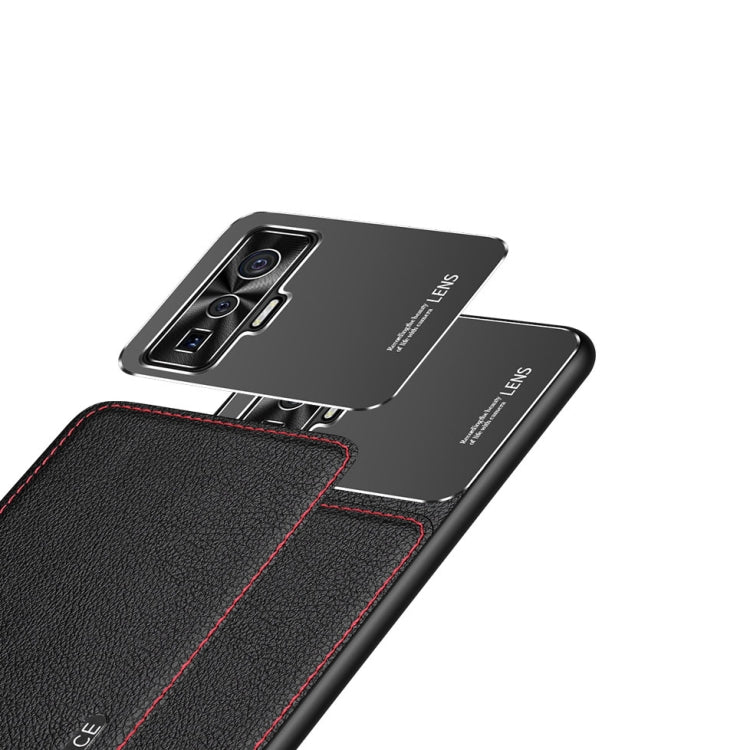 Frosted Metal + Leather Texture Protective Case, For vivo iQOO 5 5G, For iPhone 11