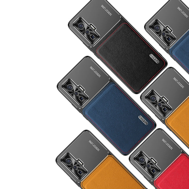 Frosted Metal + Leather Texture Protective Case, For vivo iQOO 5 5G, For iPhone 11