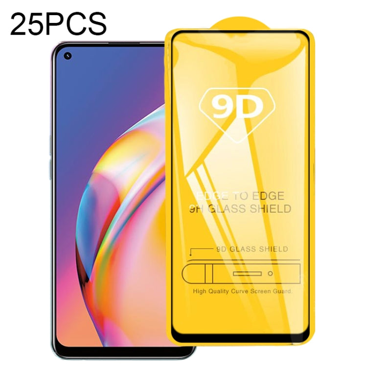 For OPPO A74 5G 25pcs 9D Full Glue Full Screen Tempered Glass Film, For OPPO Reno5 Z (25 PCS), For OPPO A74 5G (25 PCS), For OPPO F19 (25 PCS), For OPPO A54 (25 PCS), For OPPO Find X3 Lite (25 PCS), For OPPO F19 Pro / F19 Pro+ (25 PCS)