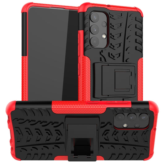 Tire Texture Shockproof TPU+PC Protective Case with Holder, For Samsung Galaxy A32 4G, For vivo Y20, For Xiaomi Redmi Note 10