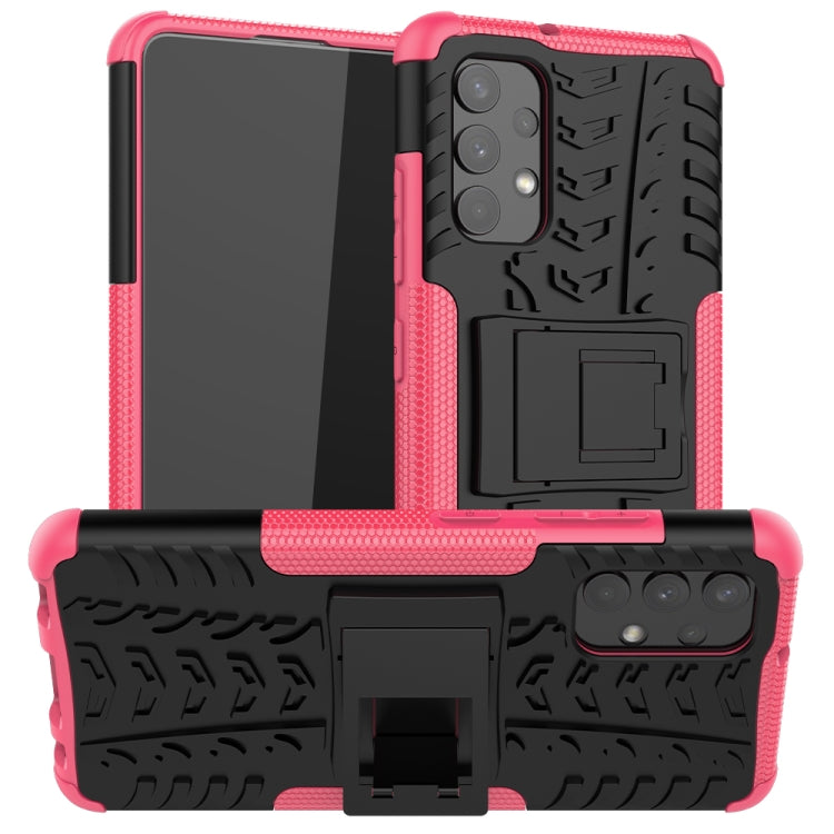 Tire Texture Shockproof TPU+PC Protective Case with Holder, For Samsung Galaxy A32 4G, For vivo Y20, For Xiaomi Redmi Note 10