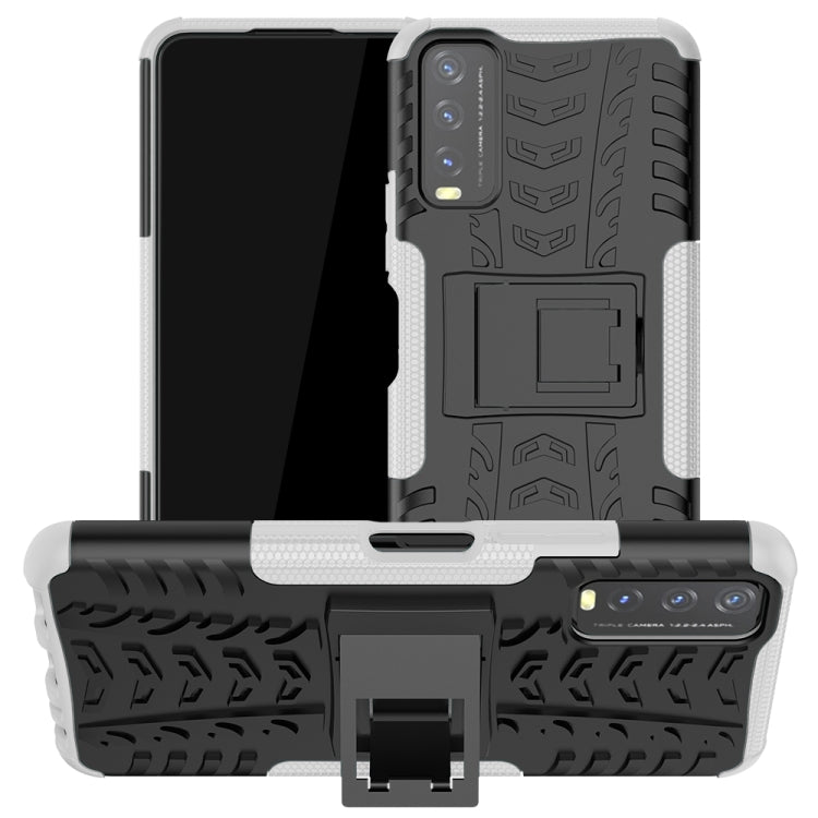 Tire Texture Shockproof TPU+PC Protective Case with Holder, For Samsung Galaxy A32 4G, For vivo Y20, For Xiaomi Redmi Note 10