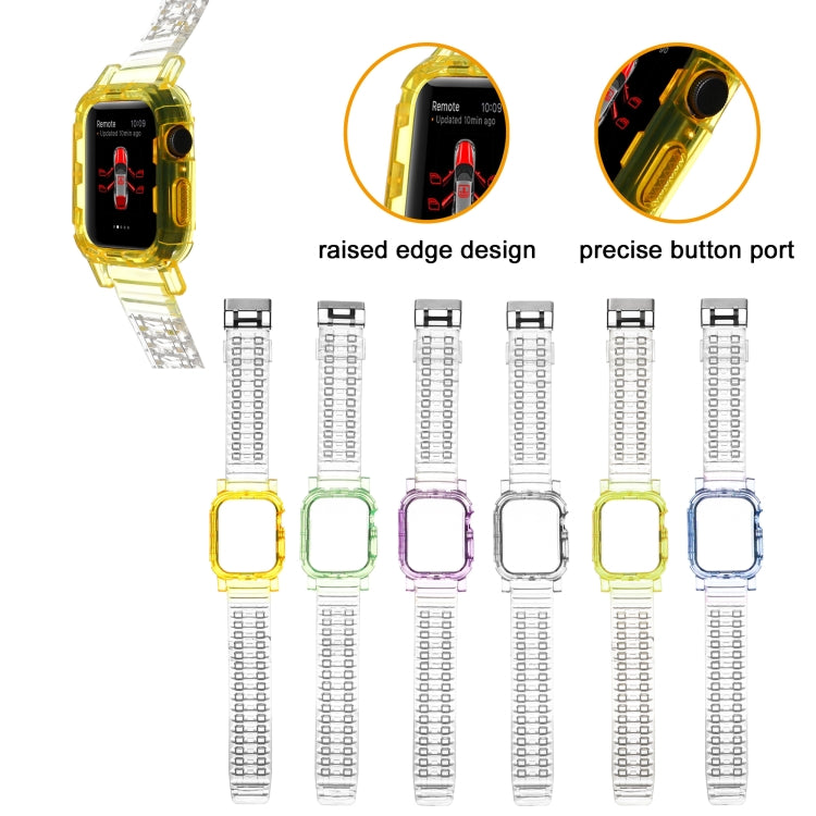 Crystal Clear Color Contrast Replacement Strap Watchband, For Apple Watch Series 7 41mm / &amp; 6 &amp; SE &amp; 5 &amp; 4 40mm, For Apple Watch Series 7 45mm / &amp; 6 &amp; SE &amp; 5 &amp; 4 44mm