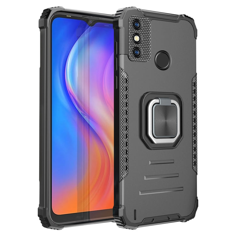 Fierce Warrior Series Armor All-inclusive Shockproof Aluminum Alloy + TPU Protective Case with Ring Holder, For Tecno Spark 6 Go