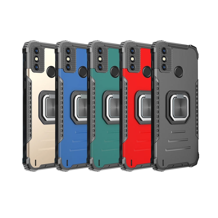 Fierce Warrior Series Armor All-inclusive Shockproof Aluminum Alloy + TPU Protective Case with Ring Holder, For Tecno Spark 6 Go