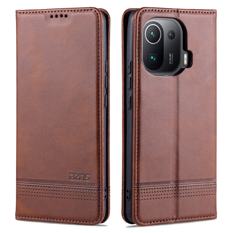 AZNS Magnetic Calf Texture Horizontal Flip Leather Case with Card Slots & Holder & Wallet, For Xiaomi Mi 11 Pro, For OPPO Realme 8 / 8 Pro