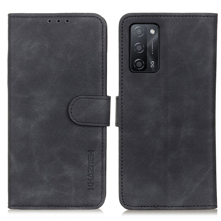 KHAZNEH Retro Texture PU + TPU Horizontal Flip Leather Case with Holder &amp; Card Slots &amp; Wallet, For OPPO A55 5G / A53s 5G