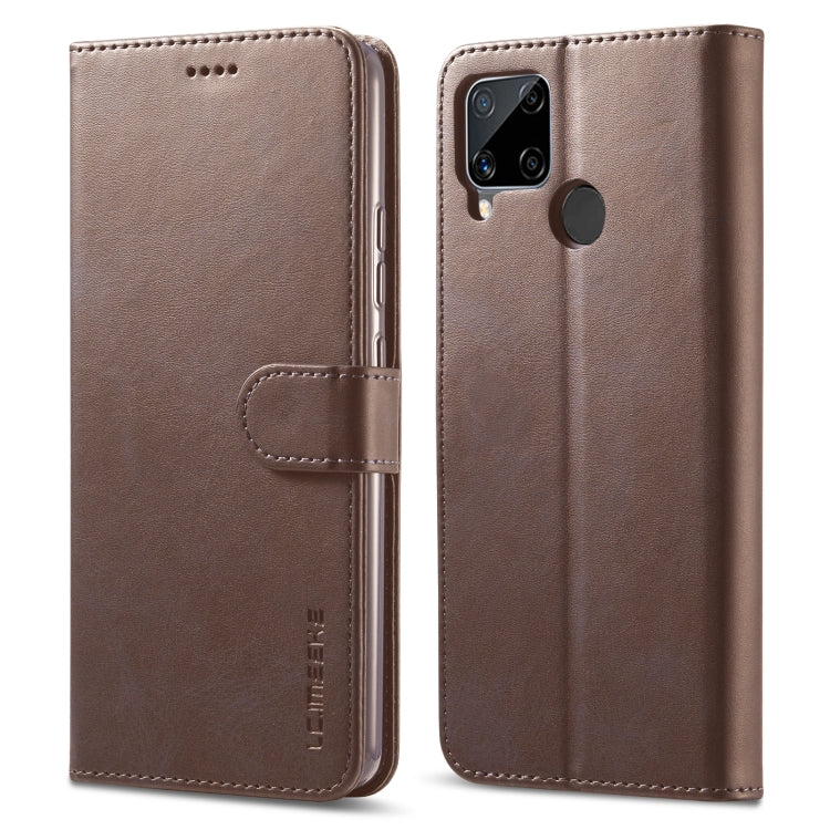LC.IMEEKE Calf Texture Horizontal Flip Leather Case, with Holder &amp; Card Slots &amp; Wallet, For OPPO F19 / A74 4G, For OPPO Realme C15 / C12 / C25
