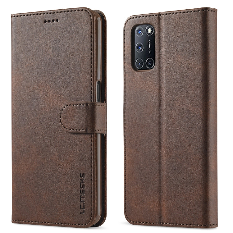 For OPPO F19 Pro / A94 5G LC.IMEEKE Calf Texture Horizontal Flip Leather Case with Holder &amp; Card Slots &amp; Wallet (Brown), For OPPO F19 Pro / A94 5G