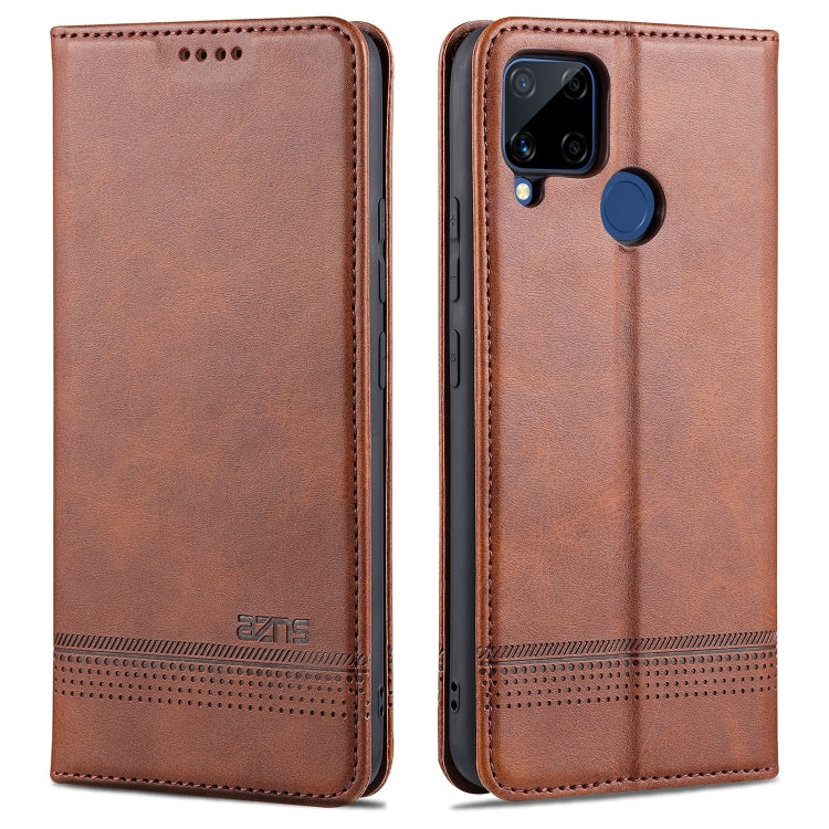 AZNS Magnetic Calf Texture Horizontal Flip Leather Case with Card Slots & Holder & Wallet, For OPPO A74 4G / F19, For OPPO Realme C15 / C12 / C25 / Narzo 30A