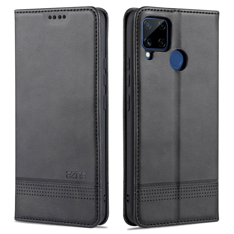 AZNS Magnetic Calf Texture Horizontal Flip Leather Case with Card Slots & Holder & Wallet, For OPPO A74 4G / F19, For OPPO Realme C15 / C12 / C25 / Narzo 30A