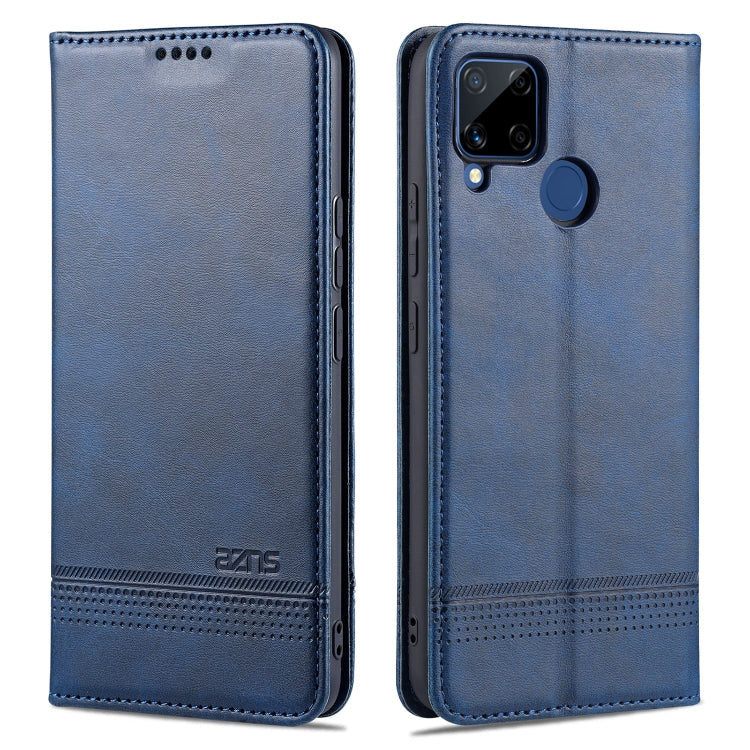 AZNS Magnetic Calf Texture Horizontal Flip Leather Case with Card Slots & Holder & Wallet, For OPPO A74 4G / F19, For OPPO Realme C15 / C12 / C25 / Narzo 30A