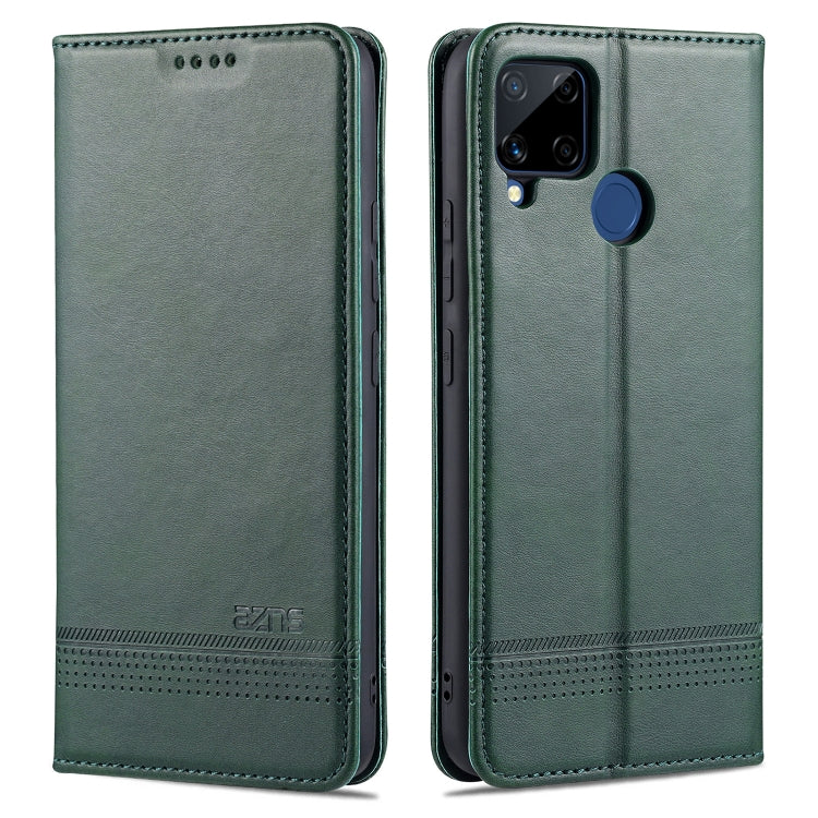 AZNS Magnetic Calf Texture Horizontal Flip Leather Case with Card Slots & Holder & Wallet, For OPPO A74 4G / F19, For OPPO Realme C15 / C12 / C25 / Narzo 30A