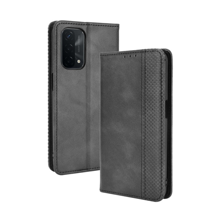 Magnetic Buckle Retro Crazy Horse Texture Horizontal Flip Leather Case with Holder & Card Slots & Photo Frame, For OPPO A54 5G / A74 5G / A93 5G, For OPPO A55 5G / A53s 5G, For OPPO A74 4G / F19 4G, For OPPO A94 5G / Reno5Z 5G / F19 Pro+ 5G