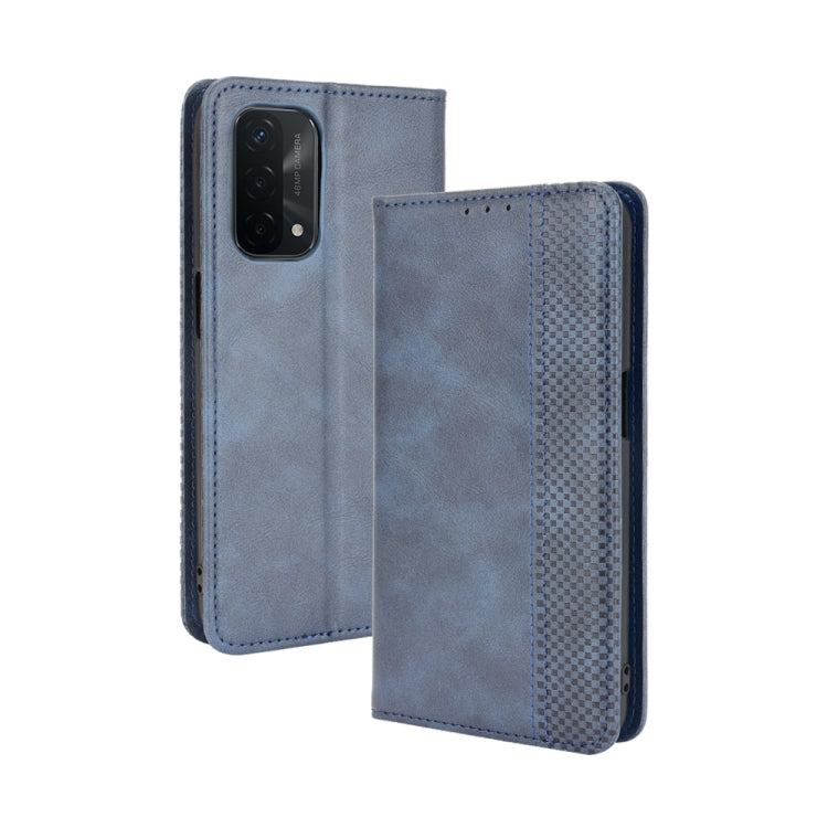 Magnetic Buckle Retro Crazy Horse Texture Horizontal Flip Leather Case with Holder & Card Slots & Photo Frame, For OPPO A54 5G / A74 5G / A93 5G, For OPPO A55 5G / A53s 5G, For OPPO A74 4G / F19 4G, For OPPO A94 5G / Reno5Z 5G / F19 Pro+ 5G