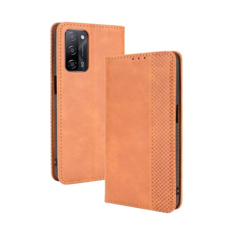 Magnetic Buckle Retro Crazy Horse Texture Horizontal Flip Leather Case with Holder &amp; Card Slots &amp; Photo Frame, For OPPO A54 5G / A74 5G / A93 5G, For OPPO A55 5G / A53s 5G, For OPPO A74 4G / F19 4G, For OPPO A94 5G / Reno5Z 5G / F19 Pro+ 5G